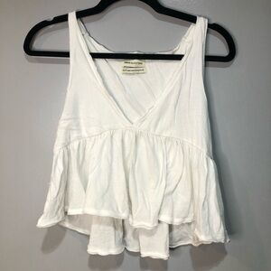 Urban Outfitters White Cotton Flowy Tank Top